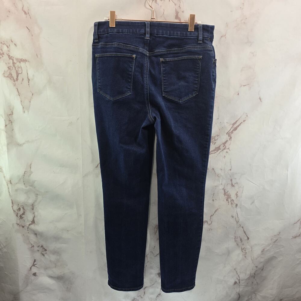 Chicos Jeans Womens 6 0.5 Denim Dark Perfect Stretch Girlfriend Slim Leg Ankle